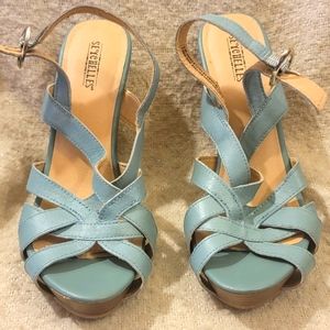 Teal 6.5 Seychelles Wedges